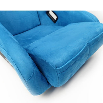 NRG FRP Bucket Seat ULTRA Edition - Medium | Blue Alcantara/Pearlized Back - JDMuscleSeats371219