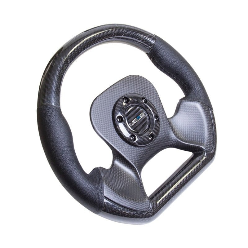 NRG Carbon Fiber Steering Wheel | 320mm CF Center Plate & Two-Tone Carbon w/Leather Trim Handles - JDMuscleSteering Wheel Components171422