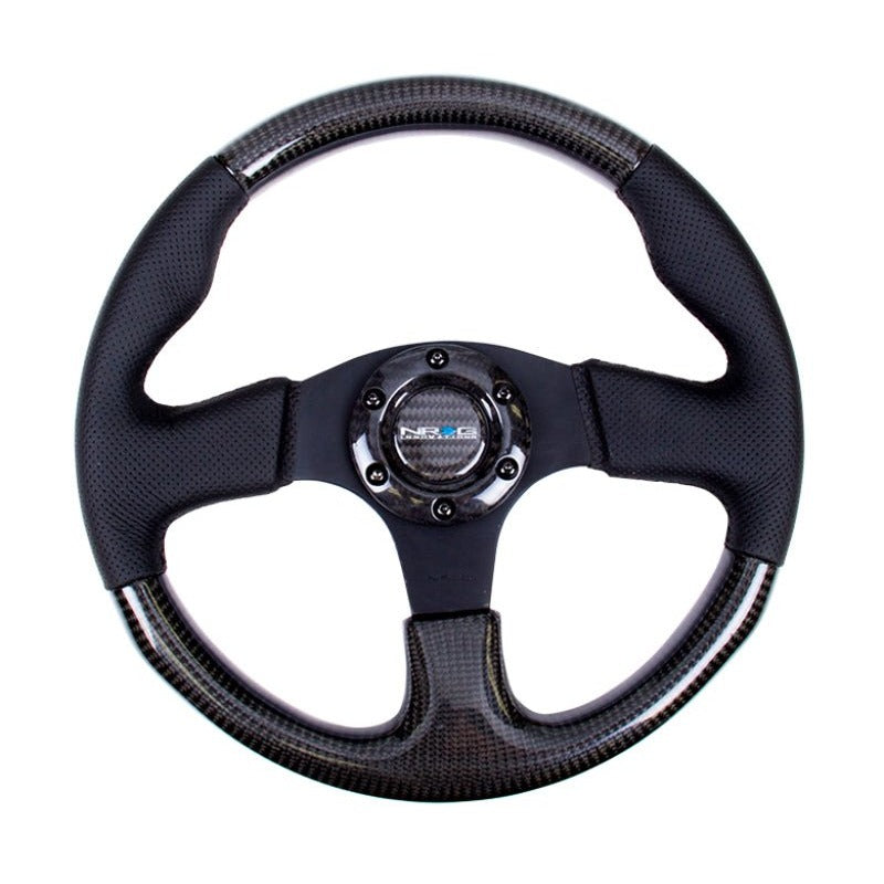 NRG Carbon Fiber Steering Wheel | 315mm Leather Trim w/Black Stitching - JDMuscleSteering Wheel Components171434