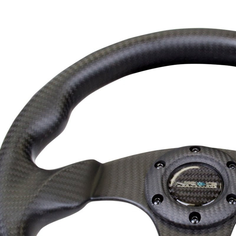 NRG Carbon Fiber Steering Wheel | 320mm Flat Bottom Matte Black Carbon - JDMuscleSteering Wheels171433