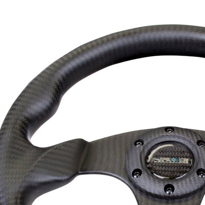 NRG Carbon Fiber Steering Wheel | 320mm Flat Bottom Matte Black Carbon - JDMuscleSteering Wheels171433