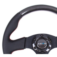 NRG Carbon Fiber Steering Wheel | 315mm Leather Trim w/Red Stitching - JDMuscleSteering Wheel Components171435