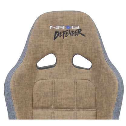 NRG Defender Seat/ Water Resistant Steel Frame Suspension - Brown w/ Gray Trim w/ Defender Logo - JDMuscleSeats392768