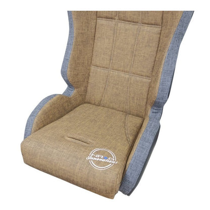 NRG Defender Seat/ Water Resistant Steel Frame Suspension - Brown w/ Gray Trim w/ Defender Logo - JDMuscleSeats392768