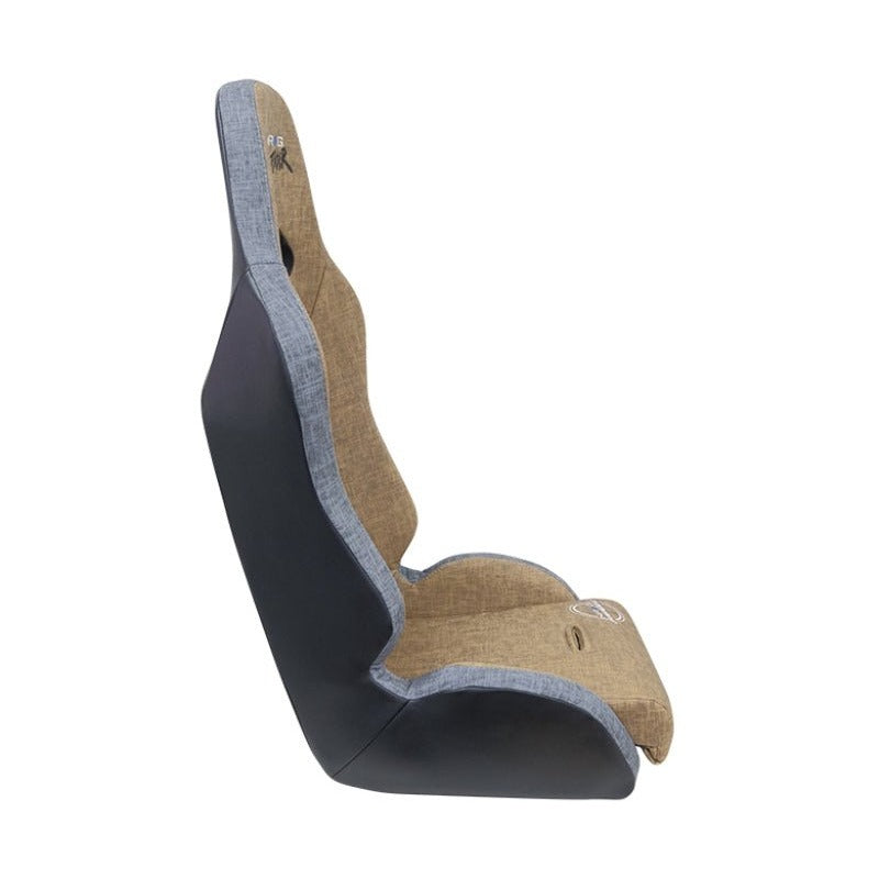 NRG Defender Seat/ Water Resistant Steel Frame Suspension - Brown w/ Gray Trim w/ Defender Logo - JDMuscleSeats392768