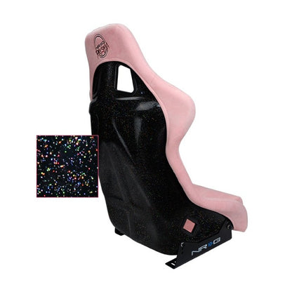 NRG FRP Bucket Seat PRISMA Edition W/ pearlized Back Pink Alcantara - Large - JDMuscleSeats322241