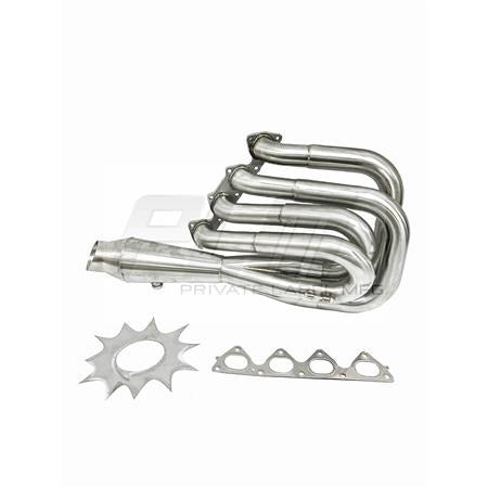 PLM Power Driven B-Series Hood Exit Race Header with 4-1 Megaphone B18 B20 | PLM-HB-HOOD-HEADER-SHIELD - JDMuscleExhaust Headers and ManifoldsPLM-HB-HOOD-HEADER-SHIELD