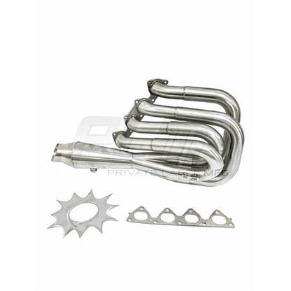 PLM Power Driven B-Series Hood Exit Race Header with 4-1 Megaphone B18 B20 | PLM-HB-HOOD-HEADER-SHIELD - JDMuscleExhaust Headers and ManifoldsPLM-HB-HOOD-HEADER-SHIELD