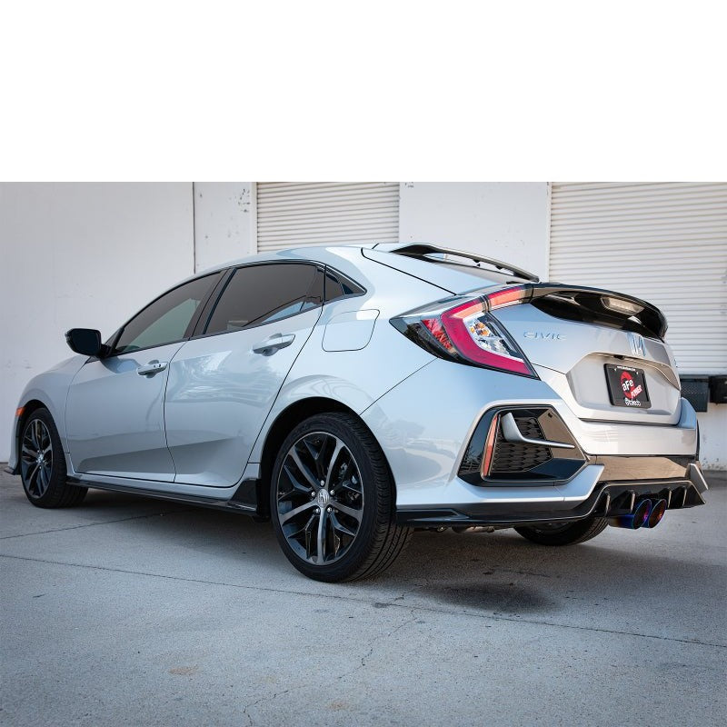 aFe Takeda 3in 304 SS Cat-Back Exhaust System w/Blue Flame Tips Honda Civic Sport L4-1.5L 2017-21 | 49-36624-L - JDMuscleCat Back Exhaust Systemafe49-36624-L