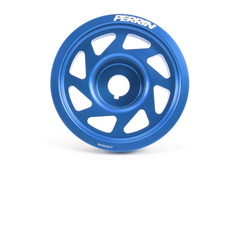 Perrin Crank Pulley W/o AC Only Blue For Ej Engines WRX 2002-2014/ Outback 1995-2009/ Outback XT 2005-2009 / Forester 2003-2010/ Forester XT 2003-2013 /Legacy 1994-2009 / STI 2004-21/ Impreza 1993-2011 | PSP-ENG-102BL - JDMusclePulleysperPSP-ENG-102BL