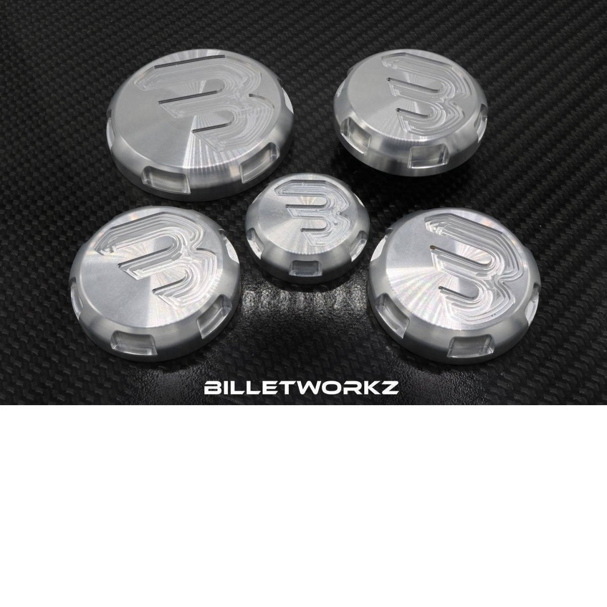 Billetworkz Engine Bay Caps - Zero Series Subaru BRZ / Scion FR-S 2013+ - JDMuscleEngine Covers and CapsbwzBW-EBCZ-SUB-BRZ-7SilverAuto
