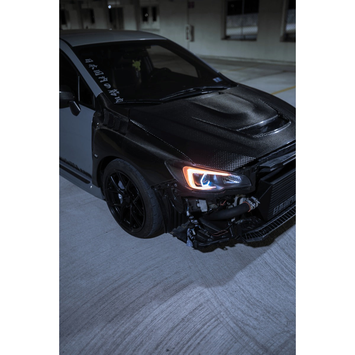 JDMuscle [15-21 WRX/STI w/ FMIC] Carbon Fiber Hood V3 Scoopless - JDMuscleHoodsJDM-WRX15-HD3CK12K Checkered