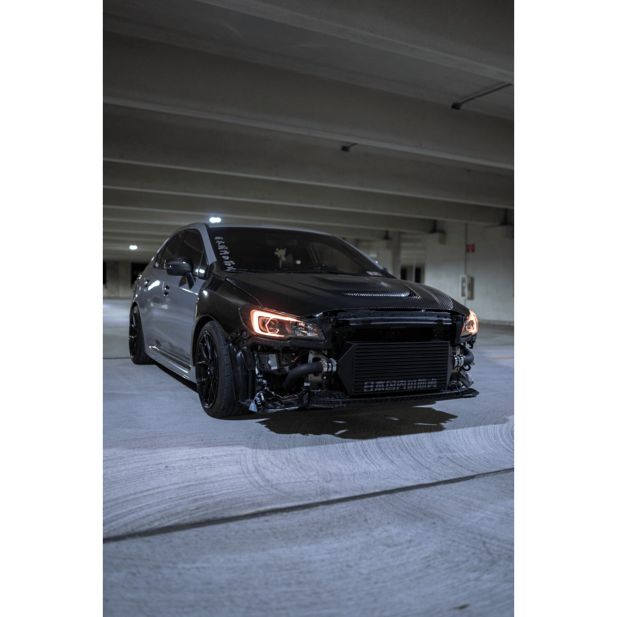 JDMuscle [15-21 WRX/STI w/ FMIC] Carbon Fiber Hood V3 Scoopless - JDMuscleHoodsJDM-WRX15-HD3CK12K Checkered
