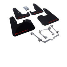 Rally Armor [08-14 STI Hatchback, 11-14 WRX Hatchback] V2 UR Black Mud Flap w/ Red Logo - JDMuscleMudflapsralMF15-UR-BLK/RD