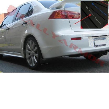Rally Armor UR Black Mud Flap w/ Silver Logo Mitsubishi Lancer 2007-2017 | MF8-UR-BLK/SIL - JDMuscleMudflapsralMF8-UR-BLK/SIL