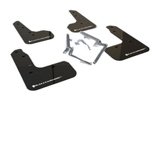 Rally Armor [17-21 Civic Sport/Sport Touring Hatchback] UR Black Mud Flap w/ White Logo | MF51-UR-BLK/WH - JDMuscleMudflapsralMF51-UR-BLK/WH