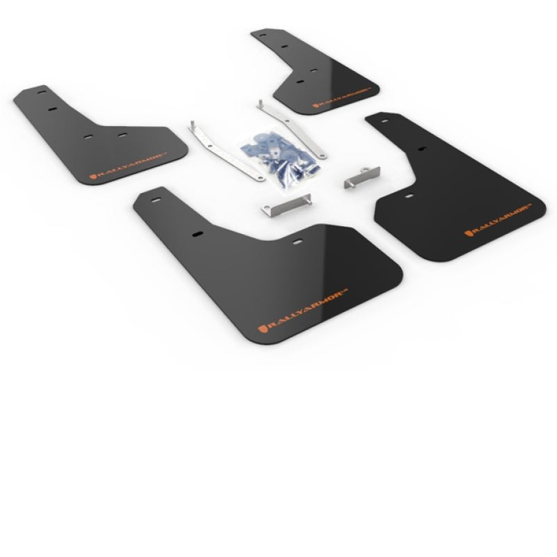Rally Armor UR Black Mud Flap w/ Orange Logo Subaru Forester 2019-21 | MF52-UR-BLK/OR - JDMuscleMudflapsralMF52-UR-BLK/OR