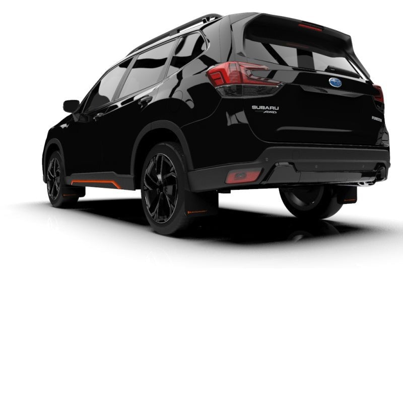 Rally Armor UR Black Mud Flap w/ Orange Logo Subaru Forester 2019-21 | MF52-UR-BLK/OR - JDMuscleMudflapsralMF52-UR-BLK/OR