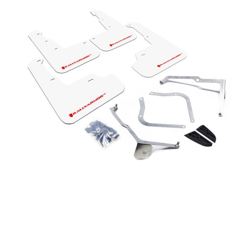 Rally Armor UR White Mud Flap w/ Red Logo WRX 15-2018 / STI 15-2018 | MF32-UR-WH/RD - JDMuscleMudflapsralMF32-UR-WH/RD