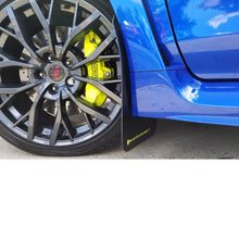Rally Armor [15-21 WRX/STI] Black UR Mud Flap w/Green Logo - JDMuscleMudflapsralMF32-UR-BLK/CGN