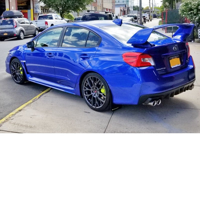 Rally Armor [15-21 WRX/STI] Black UR Mud Flap w/Green Logo - JDMuscleMudflapsralMF32-UR-BLK/CGN