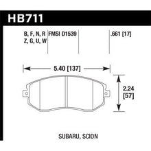 Hawk 11-14 WRX / 13-22 BRZ / 2013 Legacy 2.5i / 2013 Crosstrek Ceramic Front Brake Pads | HB711Z.661