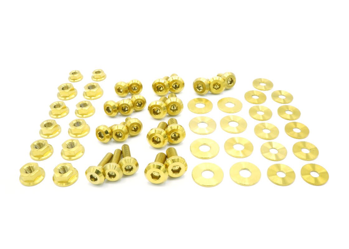 Stage 1 Titanium Hardware Engine Bay Kit - Nissan 350Z (2003 - 2006) - JDMuscleHardware KitsNIS-009-Ti-GLDGold