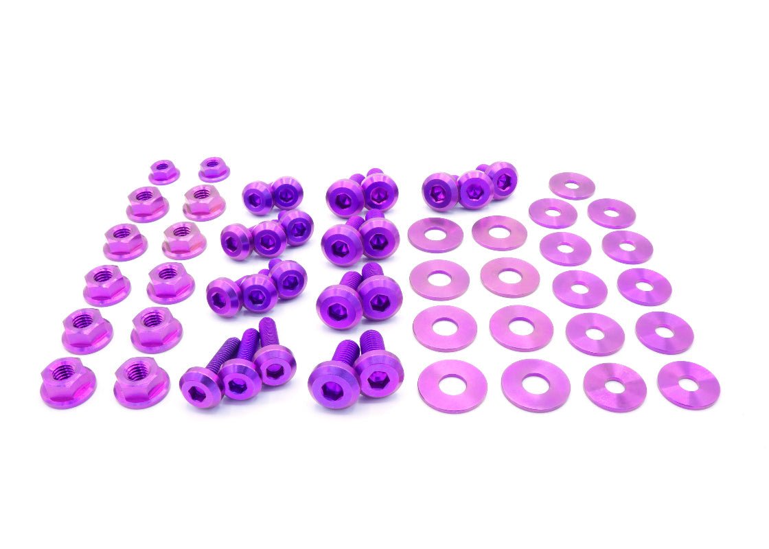 Stage 1 Titanium Hardware Engine Bay Kit - Nissan 350Z (2003 - 2006) - JDMuscleHardware KitsNIS-009-Ti-PRPPurple