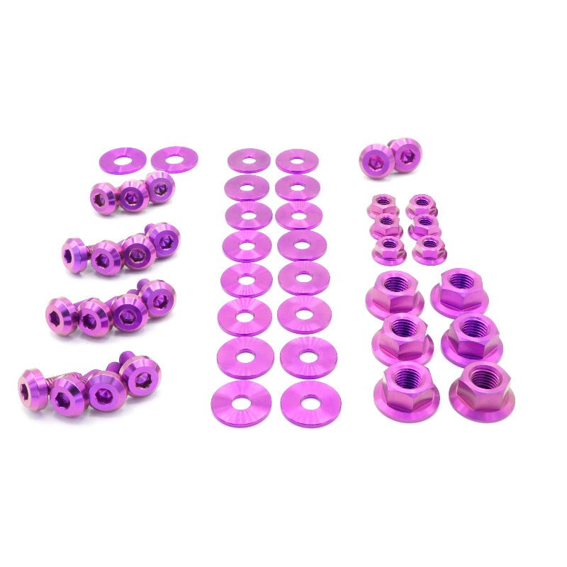 Stage 1 Titanium Hardware Engine Bay Kit - Nissan S15 (1999 - 2002) - JDMuscleHardware KitsNIS-056-Ti-PRPPurple