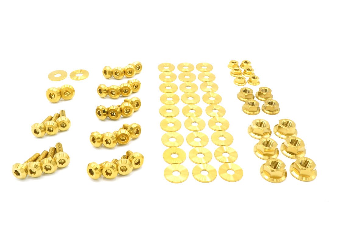 Stage 2 Titanium Hardware Engine Bay Kit - Nissan S15 (1999 - 2002) - JDMuscleHardware KitsNIS-055-Ti-GLDGold