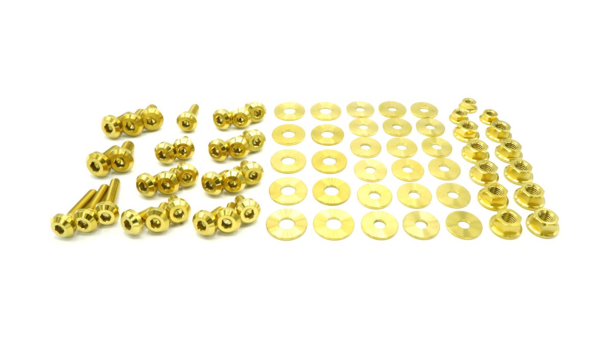 Stage 2 Titanium Hardware Engine Bay Kit - Subaru Impreza GC8 (1992 - 2001) - JDMuscleHardware KitsSUB-021-Ti-GLDGold