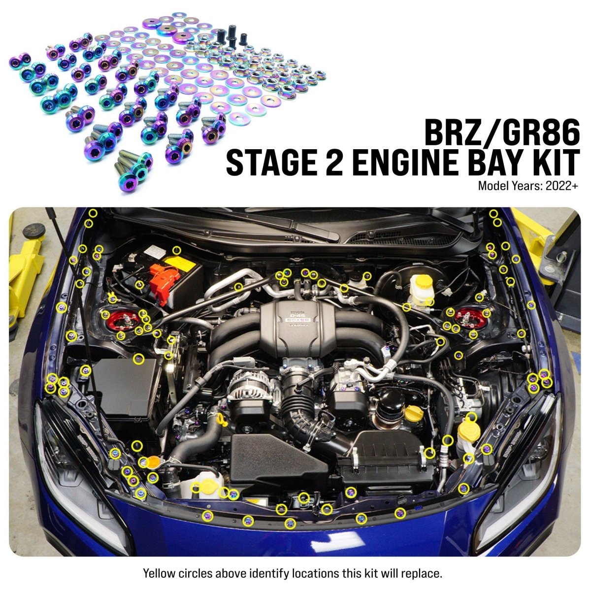 Stage 2 Titanium Hardware Engine Bay Kit - Toyota GR86/Subaru BRZ (2022+) - JDMuscleHardware KitsTOY-044-Ti-TBCosmic Burn