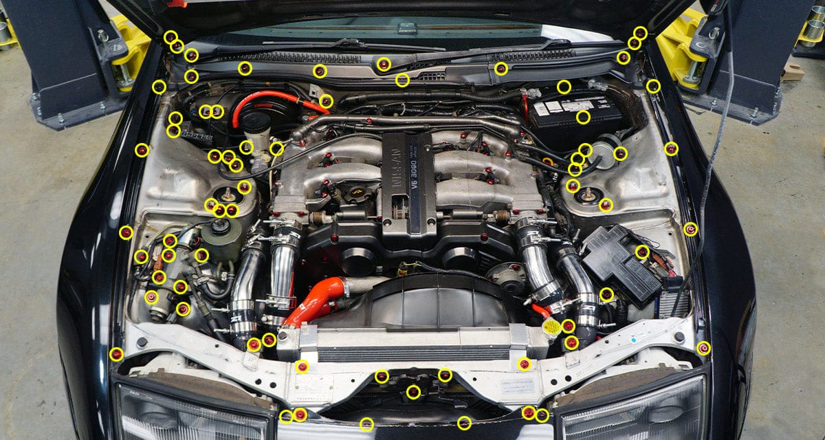 Stage 3 Titanium Hardware Engine Bay Kit - Nissan 300ZX (1990 - 1999) - JDMuscleHardware KitsNIS-062-Ti-BLKBlack