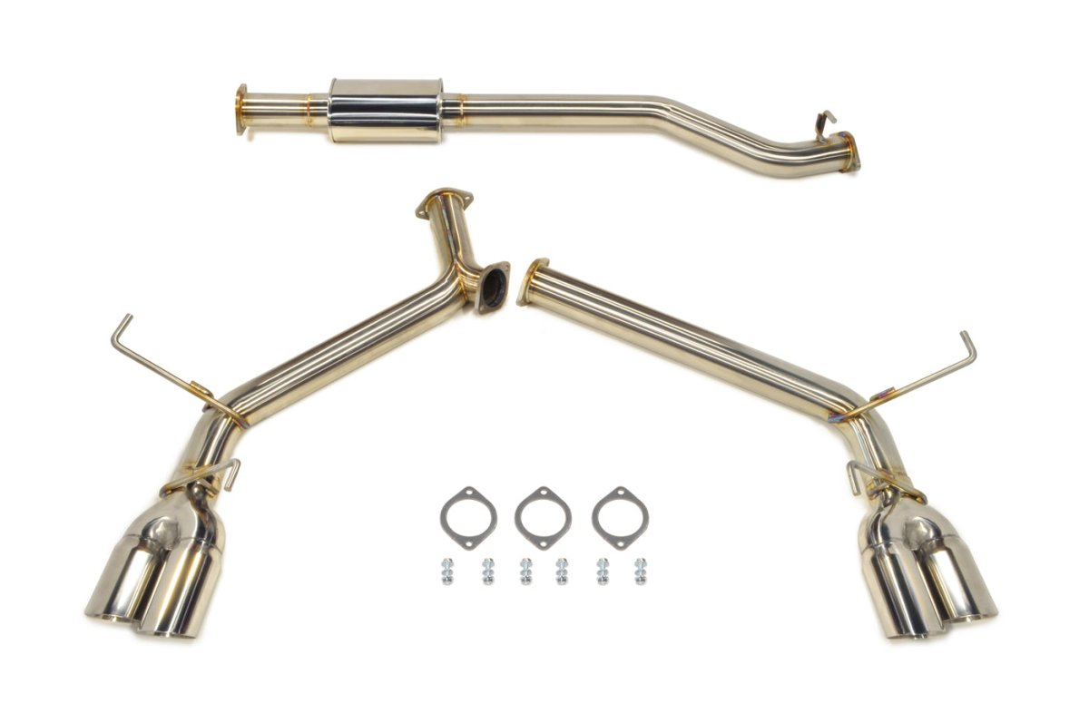 STM Stainless Dual Exit Cat - Back Exhaust for [22 - 26 WRX] - JDMuscleExhaustSTM-VBWRX-EXDE-SS-RResonated
