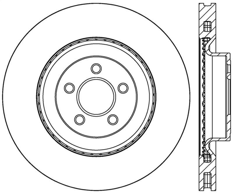 StopTech 2015 Ford Mustang GT w/ Brembo Brakes Left Front Slotted Brake Rotor - JDMuscleShop the look 2sto126.61116SL