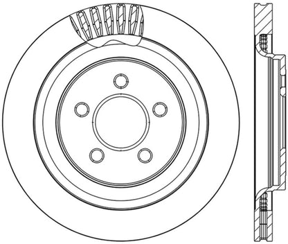StopTech 2015 Ford Mustang GT w/ Brembo Brakes Left Rear Slotted Brake Rotor - JDMuscleShop the look 2sto126.61109SL