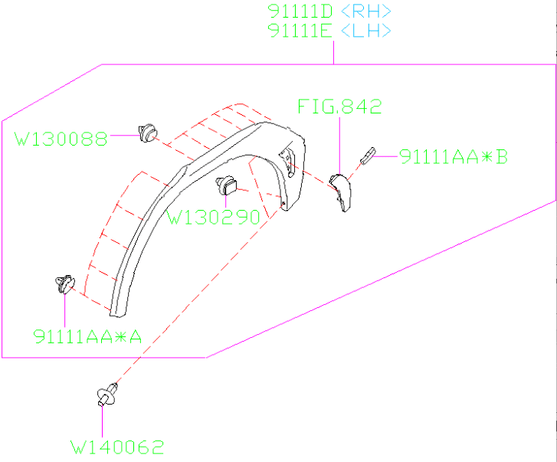 Subaru OEM [22 - 26 WRX] Right Rear Fender Flare | 91112VC440 - JDMuscleExterior GarnishesSUB91112VC440