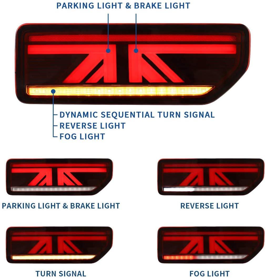 VLAND 2019-up Suzuki Jimny LED Rear Lights Smoked / Red Clear ABS, PMMA, GLASS Material | YAB-JMN-0311