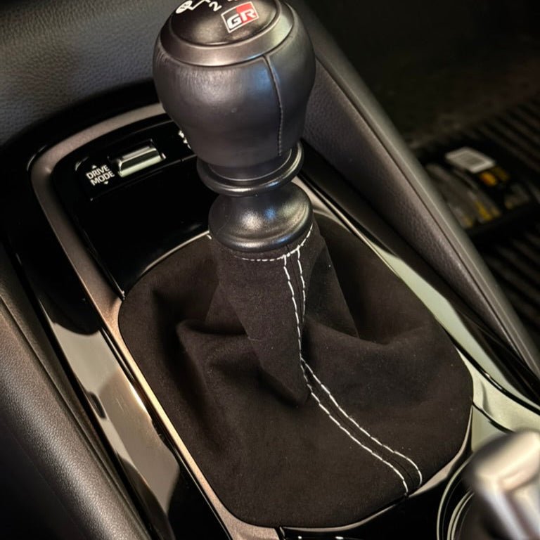 SXTH Element [23+ GR Corolla] Alcantara Shift Boot - JDMuscleBoots19-10-805-WHTWhite