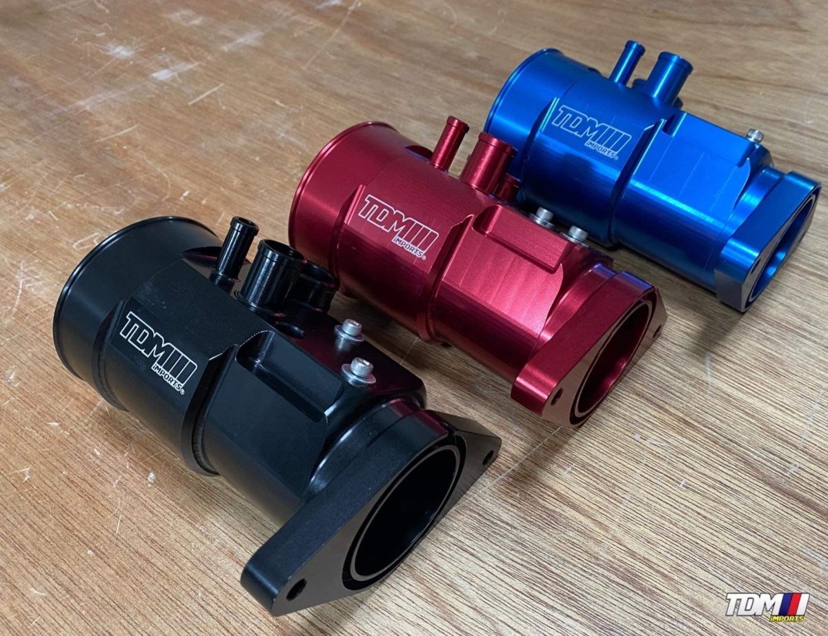 TDMI Billet Aluminum Turbo Inlet - JDMuscleVABATIV2Blue