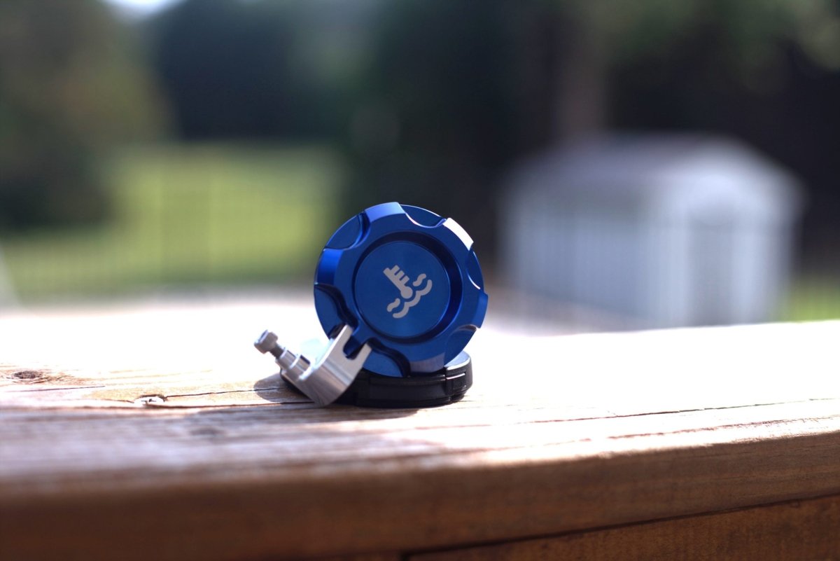TDMI Billet Coolant Reservoir Cap 2015 - 2023 WRX and STI - JDMuscleDust BlueStandard Logo