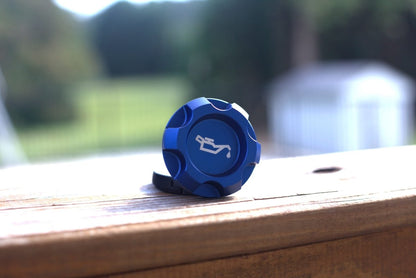 TDMI Billet Oil Cap 2015 - 2023 WRX and STI - JDMuscleDust BlueStandard Logo