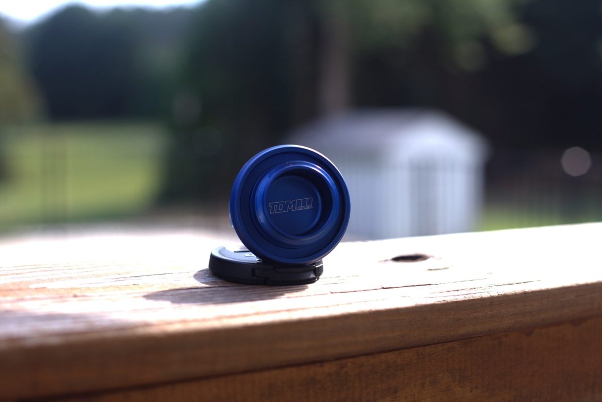 TDMI Billet Oil Cap 2015 - 2023 WRX and STI - JDMuscleDust BlueStandard Logo