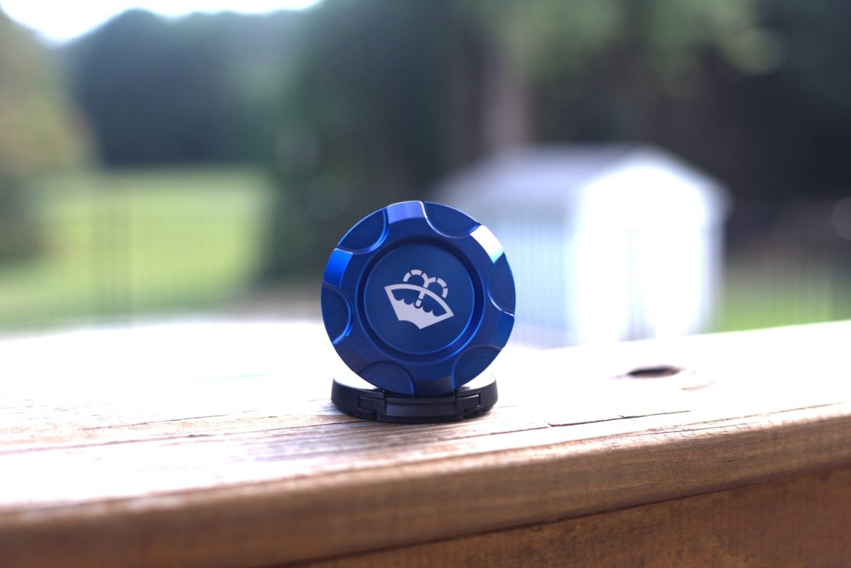 TDMI Billet Washer Fluid Reservoir Cap 2015 - 2021 WRX and STI - JDMuscleDust BlueStandard Logo