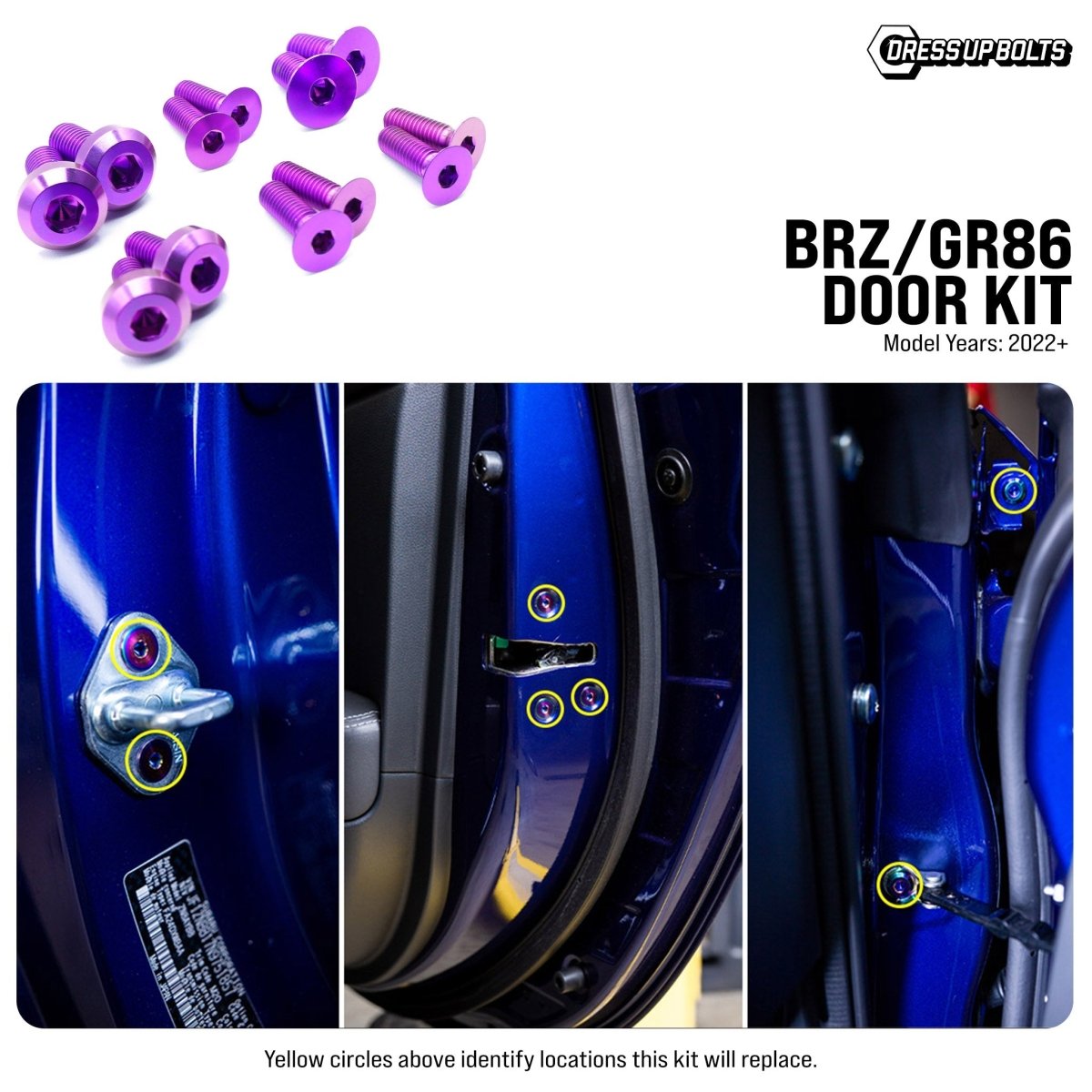 Titanium Hardware Door Kit - Toyota GR86/Subaru BRZ (2022+) - JDMuscleHardware KitsTOY-046-Ti-PRPPurple