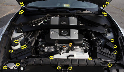 Titanium Hardware Engine Bay Kit - Nissan 370Z (2009 - 2020) - JDMuscleHardware KitsNIS-012-Ti-BLKBlack