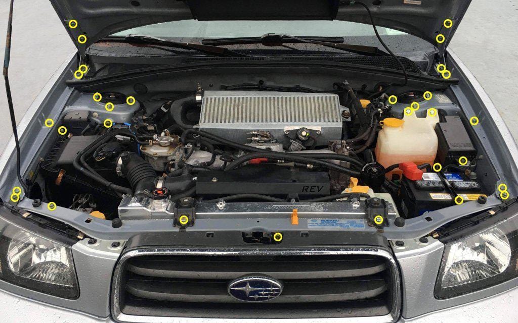 Titanium Hardware Engine Bay Kit - Subaru Forester (2003 - 2005) - JDMuscleHardware KitsSUB-013-Ti-SLKOil Slick