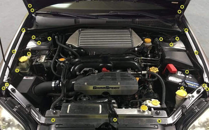 Titanium Hardware Engine Bay Kit - Subaru Legacy/GT (2005 - 2009) - JDMuscleHardware KitsSUB-002-Ti-PRPPurple