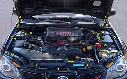 Titanium Hardware Engine Bay Kit - Subaru WRX/STI (2006 - 2007) - JDMuscleHardware KitsSUB-001-Ti-POLPolished