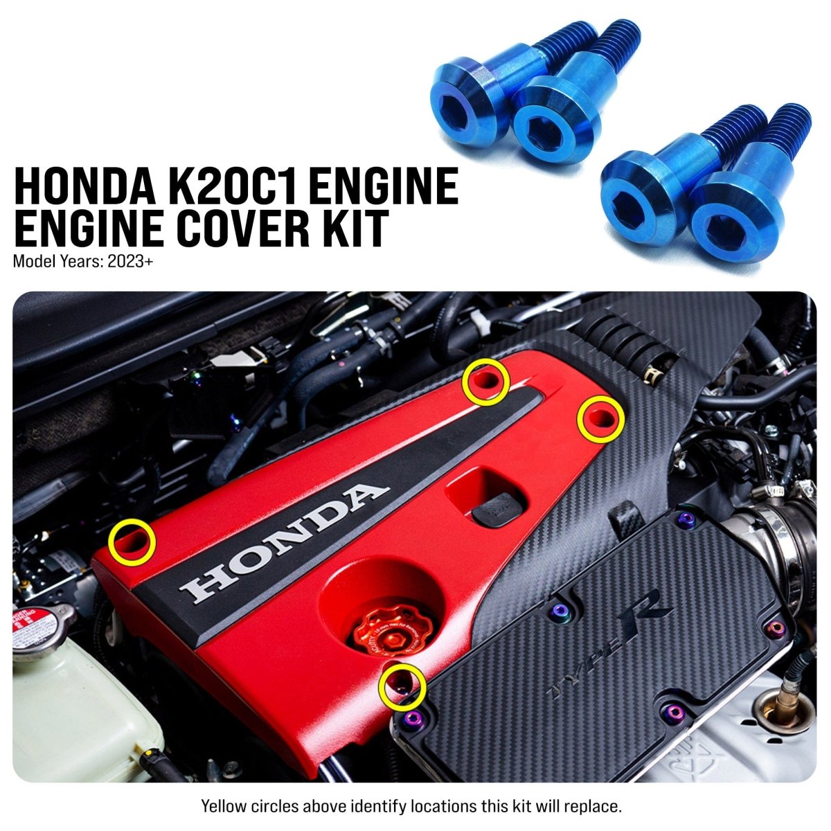 Titanium Hardware Engine Cover Kit - Honda K20C1 Engine - JDMuscleHardware KitsHON-099-Ti-BLUBlue